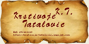 Krstivoje Tatalović vizit kartica